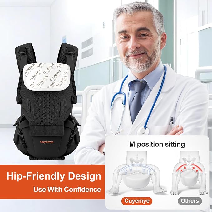 Baby Carrier with Hip Seat, 2-in-1 Forward-Facing Carry - Image 3
