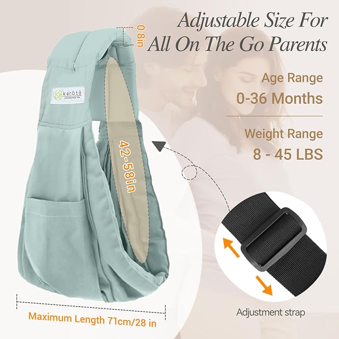 Baby Sling Carrier for Newborn to Toddler, Cozy Wearing Baby Wrap Carrier - Image 4