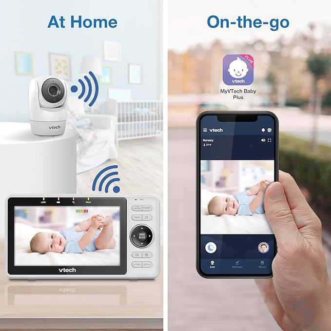 VTech Upgraded Smart WiFi Baby Monitor, 1080p FHD Camera and 5" HD IPS Display - Image 4