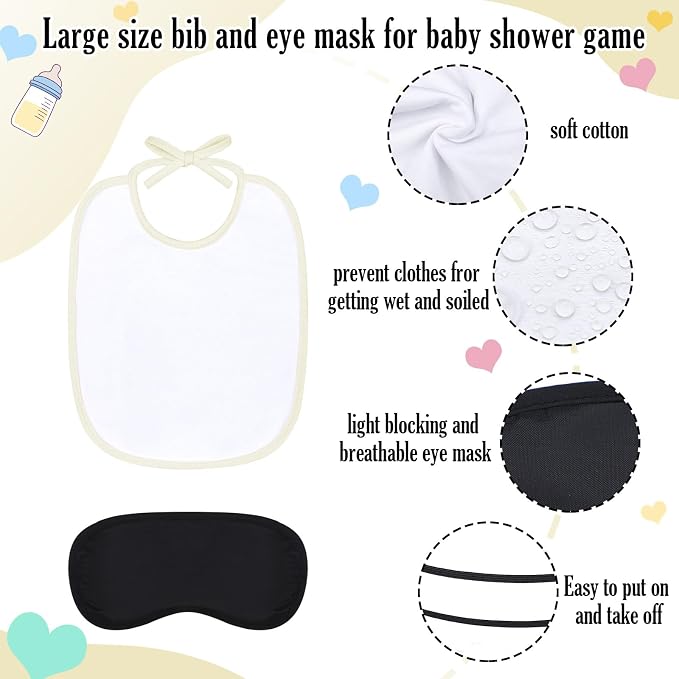 Leinuosen 24 Pcs Baby Shower Blindfold Feeding Game Set Include 6 Plastic Chug - Image 3