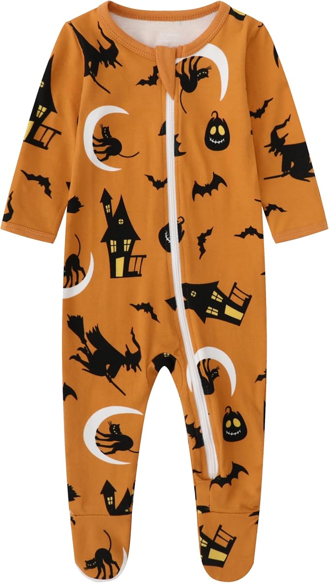 O2 BABY Baby Boys Girls Organic Cotton Zip-Front Sleeper Pajamas, Footed Sleep by O2BABY