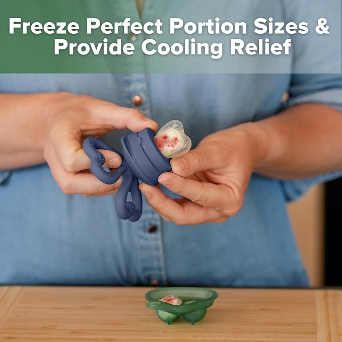 Haakaa Clover Baby Fruit Feeder Teether & Mini Freezer Nibble Tray – BPA-Free - Image 5