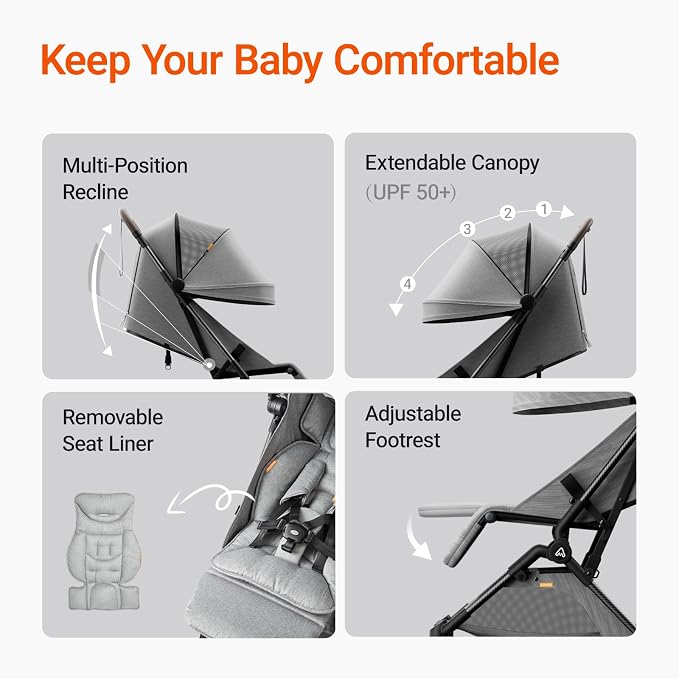 MAMAZING Lightweight Baby Travel Stroller - Image 7