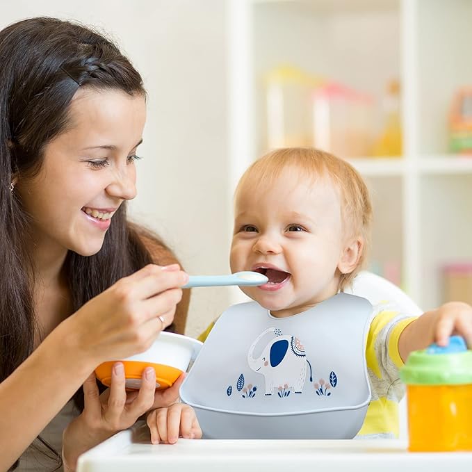Zhanmai 3 Pack Silicone Bibs for Babies - Image 7