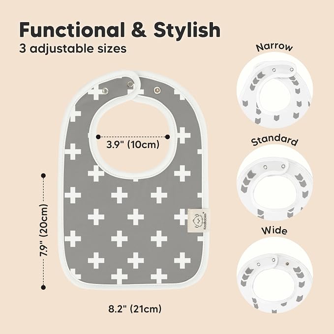 KeaBabies 8-Pack Organic Baby Bibs - Image 2