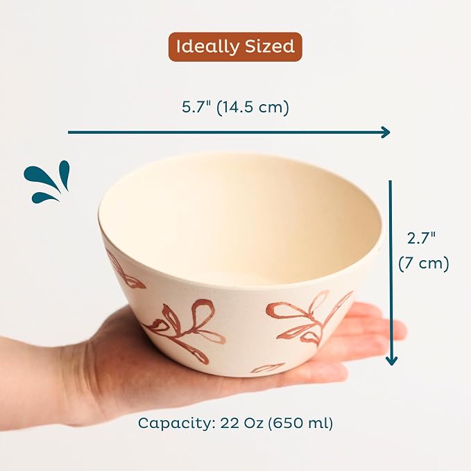 Nook Theory 4 Pack Bamboo Bowls - 22 Oz Reusable Bowl - Image 7