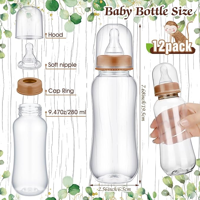 TrelaCo Woodland Animal Cool Baby Shower Games Bottle Chug Sign Wooden Woodland - Image 3