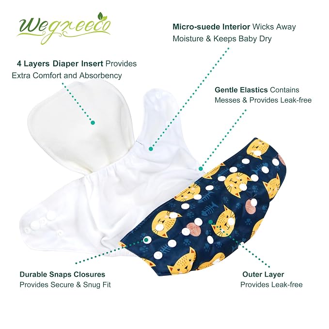 wegreeco Cloth Diapers 6 Pack - Image 2