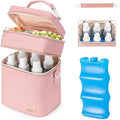 Breastmilk Cooler Bag with Ice Pack Fits 6 Baby Bottles Up to 9 Ounce by BABEYER