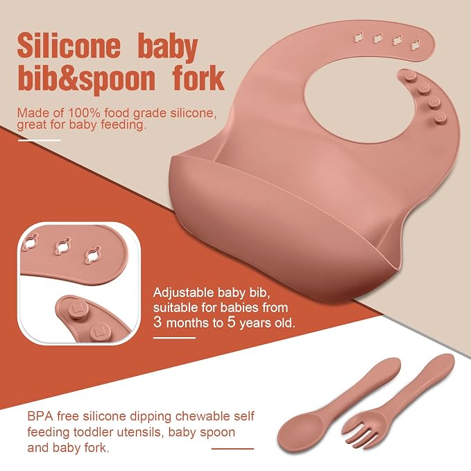 10 Pack Silicone Baby Feeding Set, Toddlers Led Weaning Feeding Supplies - Image 3