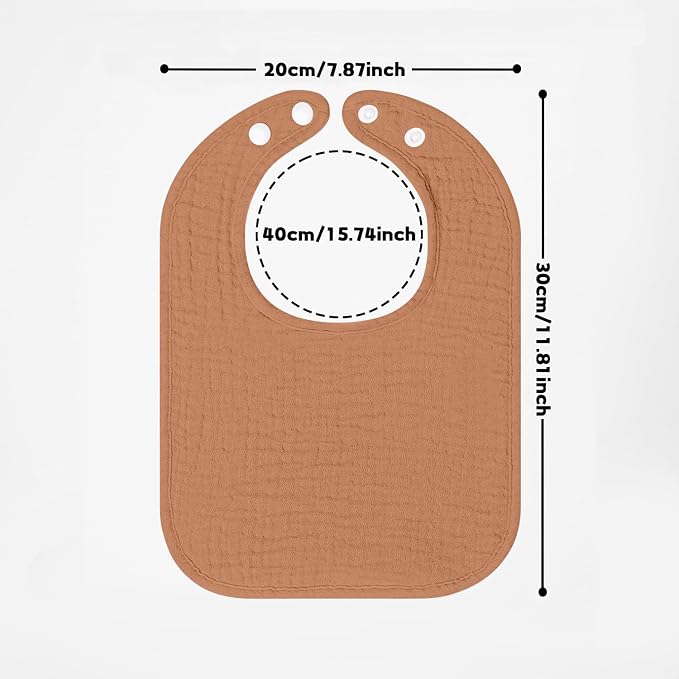 100% Cotton Muslin Baby Bibs 10-Pack Baby Drool Bibs - Image 7
