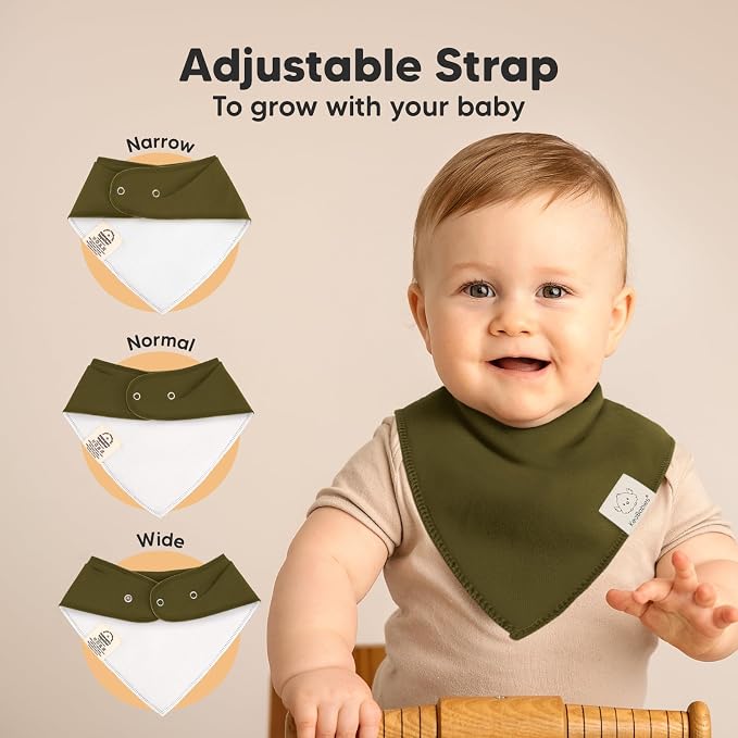 8-Pack Organic Baby Bandana Bibs - Image 3