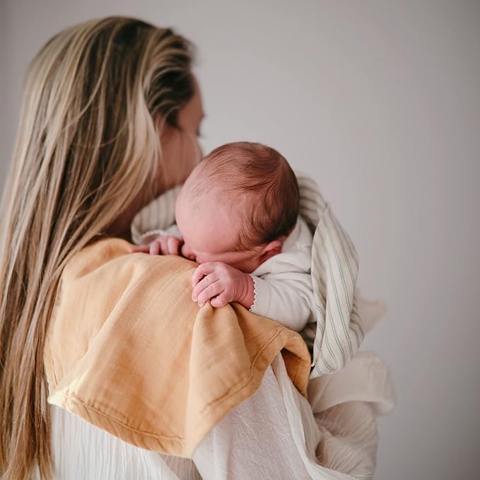 mushie Muslin Baby Burp Cloths | 100% Organic Cotton - Image 3