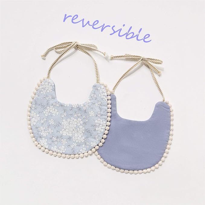 GZMM Baby Bib for Girls, Reversible Waterproof Handmade Natural Cotton Baby - Image 5