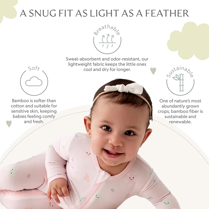 Bamboo Little Soft Baby Footie Pajamas, Baby Clothes, Newborn Sleepers - Image 3