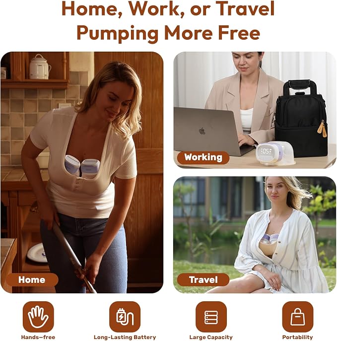 Wearable Breastfeeding Pump Hands Free of Long Battery Life, Portable Electric - Image 6
