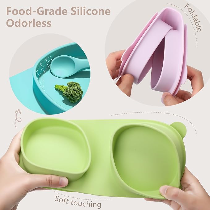 Silicone Foldable Novelty Dinner Plates, Suction Plates - Image 4