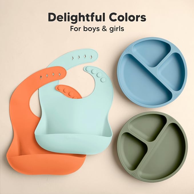 KeaBabies 2-Pack Silicone Baby Bibs - Image 9