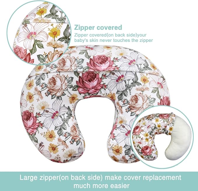 iEvolve Minky Nursing Pillow Cover Breast Feeding Pillow Cover Slipcover U Shape - Image 3