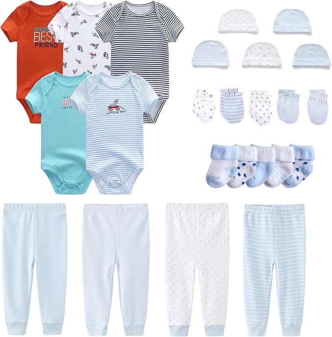 Newborn Layette Gift Set Bodysuits Pants by MAMIMAKA
