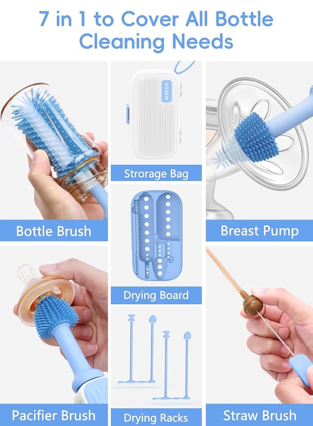 Electric Baby Bottle Brush Cleaner, Baby Travel Bottle Cleaner Kit- 2000mAh - Image 4
