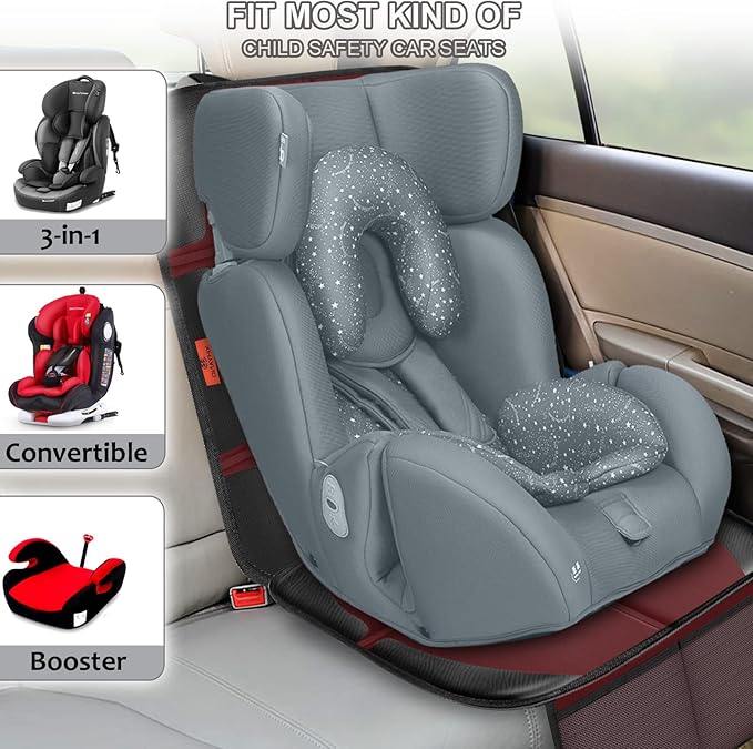 Car Seat Protector, 2 Pack Automotive Seat Protectors Baby Carseat Pad - Image 4