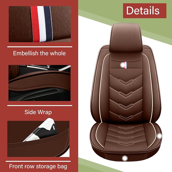 Leather Car Seat Covers Fit for LR Range Rover Evoque 2019-2025, 5 Seater - Image 3