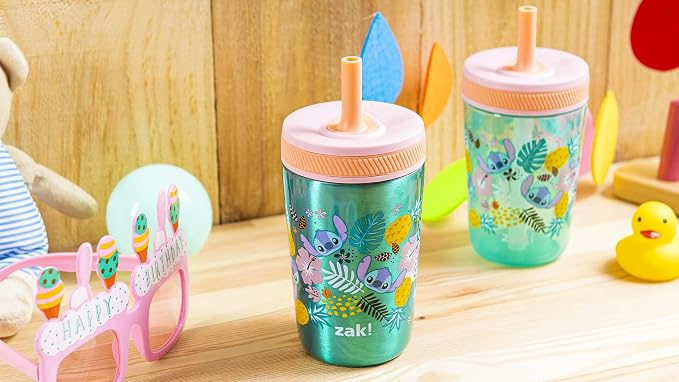 Zak Designs Disney Lilo and Stitch Kelso Tumbler Set, Leak-Proof Screw-On Lid - Image 10