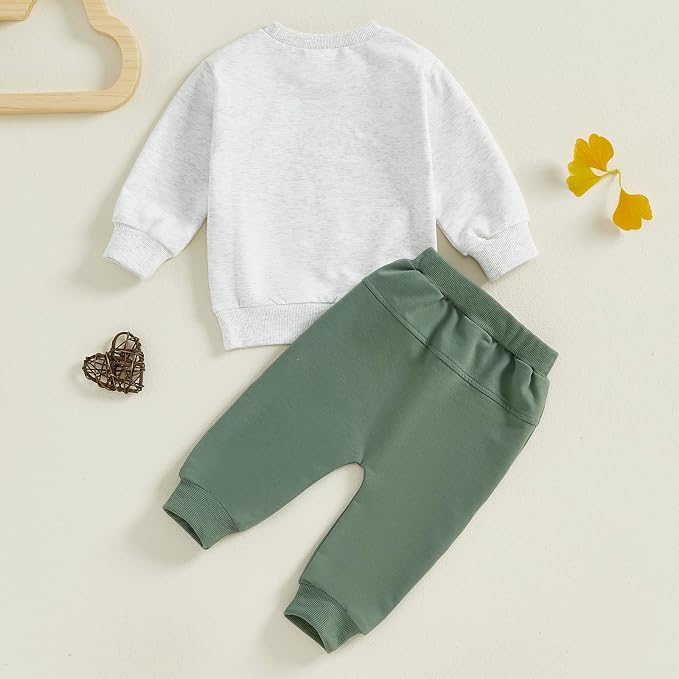 Toddler Baby Boy Fall Winter Outfit Long Sleeve Letter Print Sweatshirts and - Image 3