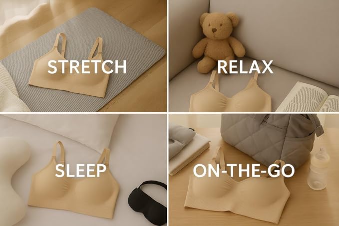 iloveSIA Nursing Bras for Mom Breastfeeding, Seamless Supportive Sleep Bra for - Image 2
