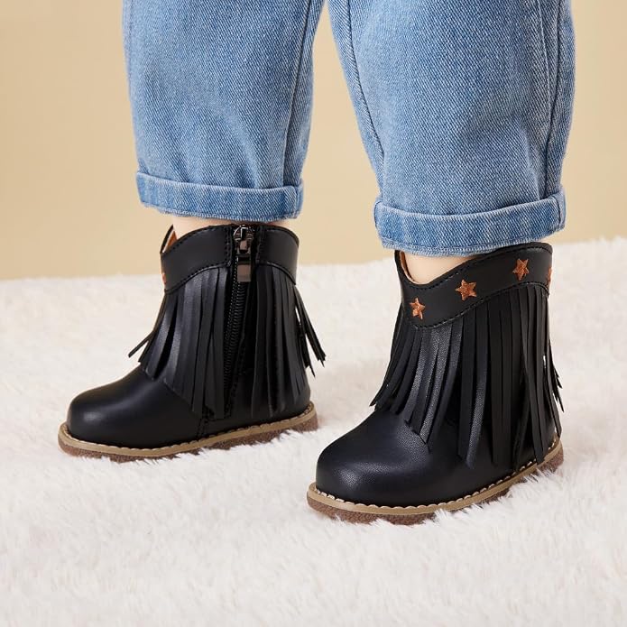 BMCiTYBM Baby Cowboy Cowgirl Boots Infant Western Shoes Boys Girls Round Toe - Image 2