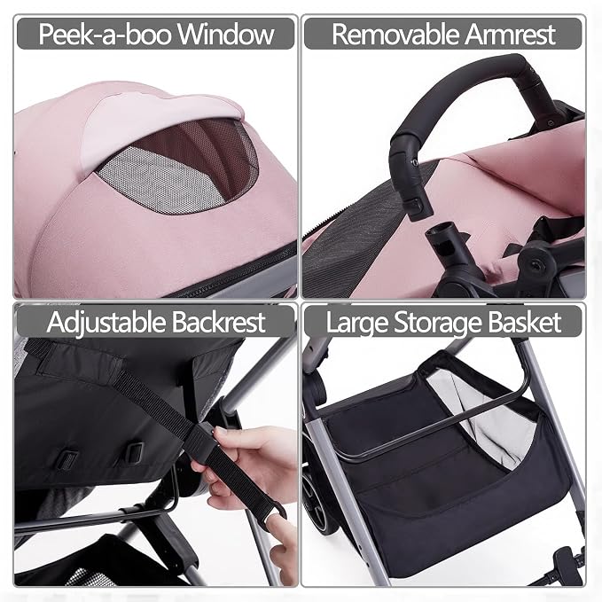 2 in 1 Baby Stroller, Newborn Infant Toddler Convertible Pram Stroller - Image 7
