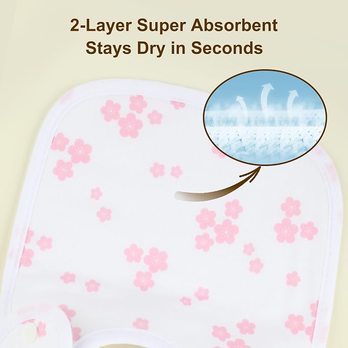 Baby Bibs Soft and Absorbent Organic Cotton Bandana Drool Bibs Set - Image 2