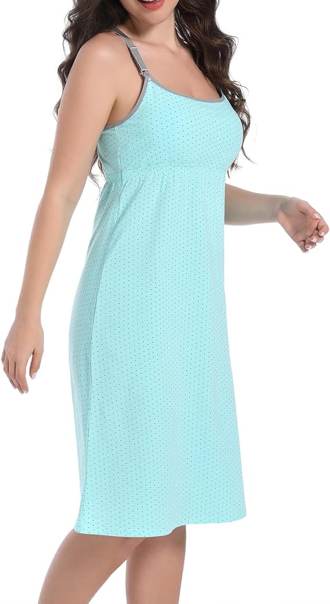 SUIEK 3-Pack Maternity Nursing Nightgown Cotton Breastfeeding Dress Pregnancy - Image 3