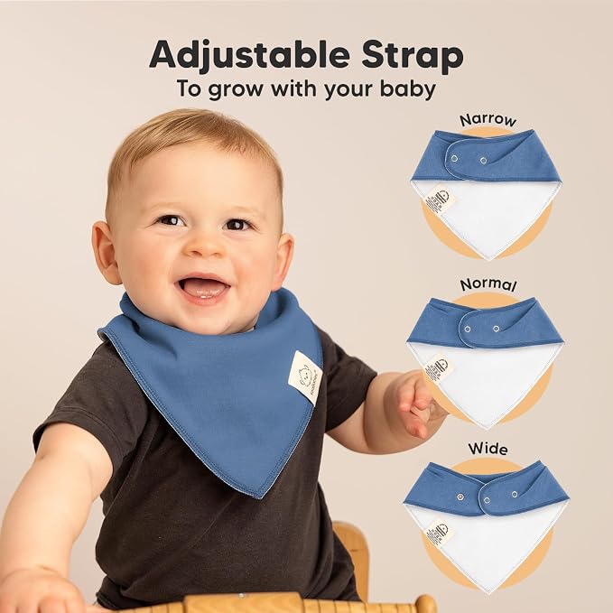 8-Pack Organic Baby Bandana Bibs - Image 3