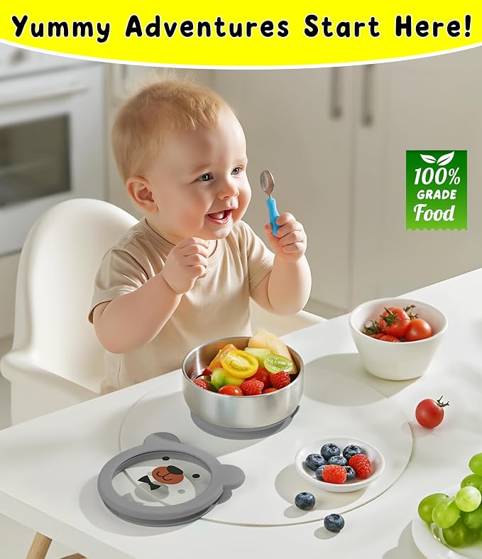 BPA-Free 100% Food-Grade Stainless Steel Baby Bowls - Image 2