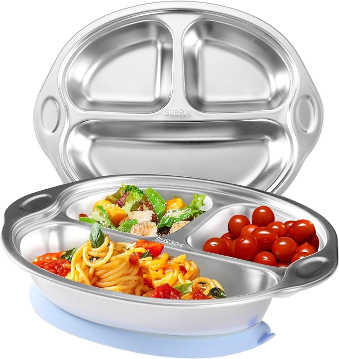 Stainless Steel Baby Suction Plates: Divided Plates by MrsChou