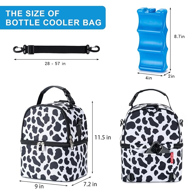 Breastmilk Cooler Bag with Ice Pack Fits 6 Baby Bottles up to 9 Ounce, Breast - Image 5