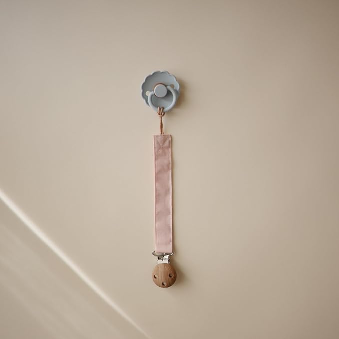 mushie Linen Baby Pacifier Clip Holder | Soft Fabric Strap - Image 3