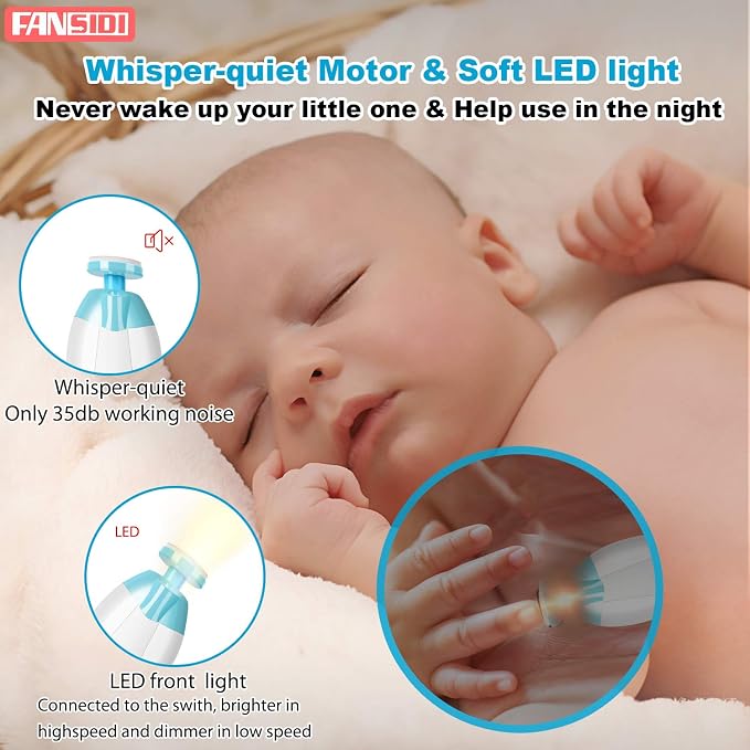 Baby Nail Clippers, FANSIDI Safe Baby Nail Trimmer Baby Nail File Electric - Image 4