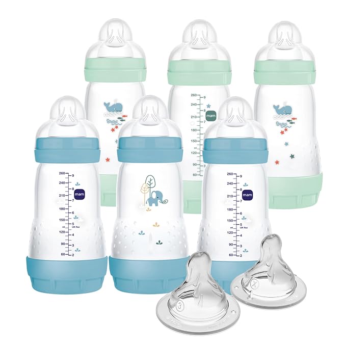 MAM 9oz Easy Start Anti-Colic Baby Bottles, Medium Flow by MAMBabyUSA