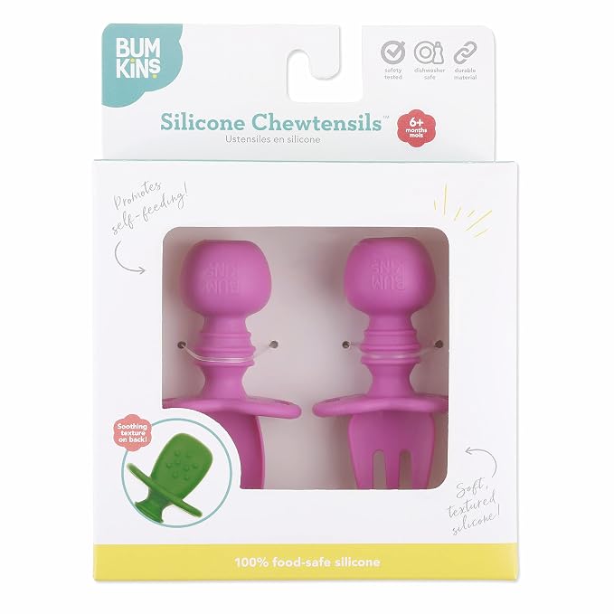 Bumkins Baby Utensils Set, Chewtensils Silicone Spoons - Image 7