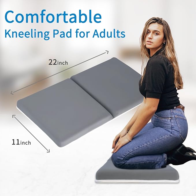 JJGoo Bath Kneeler with Elbow Rest Pad Set, 1.5 inch Kneeling Pad Mat - Image 2