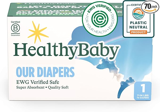 HealthyBaby Our Diapers | EWG Verified Safe & Plant-Based Diapers | Leak by HealthyBaby