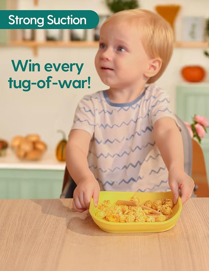 BABELIO Suction Plates for Baby and Toddler, 100% Food Grade Silicone, BPA Free - Image 3