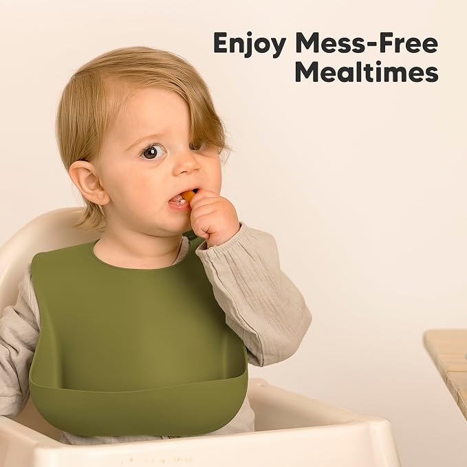 KeaBabies 2-Pack Silicone Baby Bibs - Image 9
