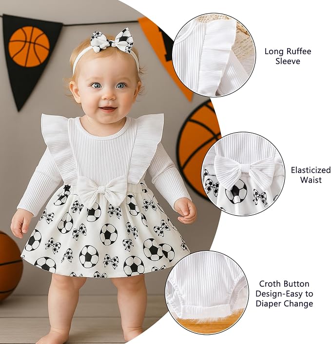 Chichoo Baby Girl Clothes Infant Fall Winter Outfits Newborn Long Sleeve Romper - Image 2