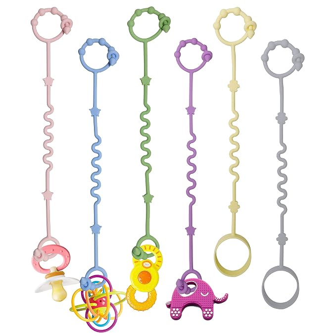 Toy Straps for Baby, RTMOK Silicone Setpacifier Clip, Applies to Car Seat Toy by RTMOK