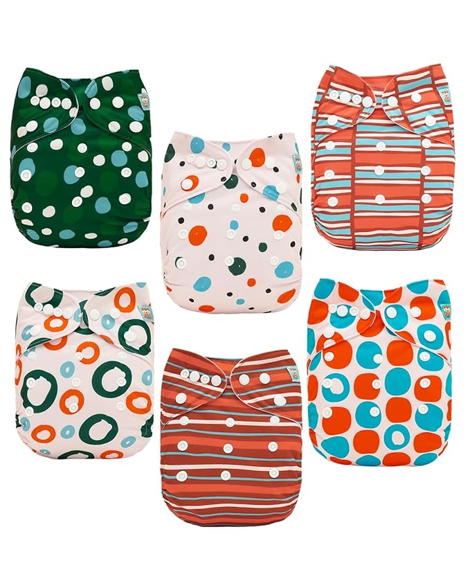 ALVABABY Baby Cloth Diaper 6 Pack by ALVABABY