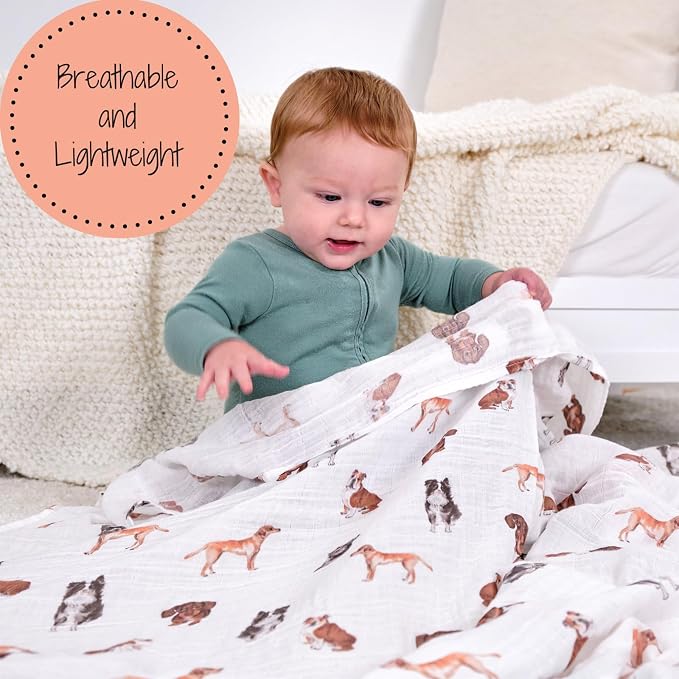 LollyBanks Swaddle Blanket, 100% Cotton Muslin Swaddle Blankets, Neutral - Image 5